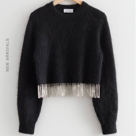 Diamanté Cropped Fringe Jumper from & Other Stories - Picture 1 of 8